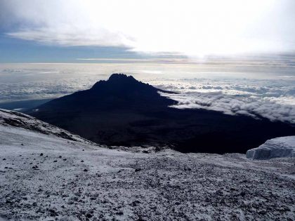 14671547 - the snowy peak of mt kilimanjaro in tanzania, africa